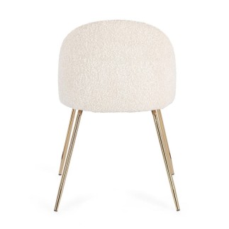 Bouclè Effect Chair with Steel Legs - Tanya | Bizzotto