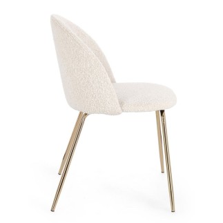 Bouclè Effect Chair with Steel Legs - Tanya | Bizzotto