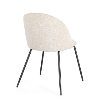 Bouclè Effect Chair with Steel Legs - Tanya