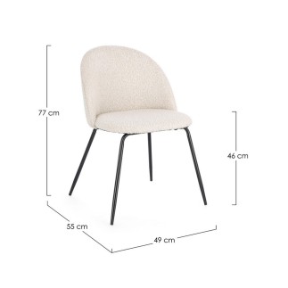 Bouclè Effect Chair with Steel Legs - Tanya | Bizzotto
