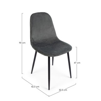 Microfiber or Fabric Upholstered Chair - Irelia | Bizzotto