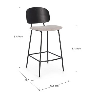 Indoor Stool with Fabric Seat - Sienna | Bizzotto