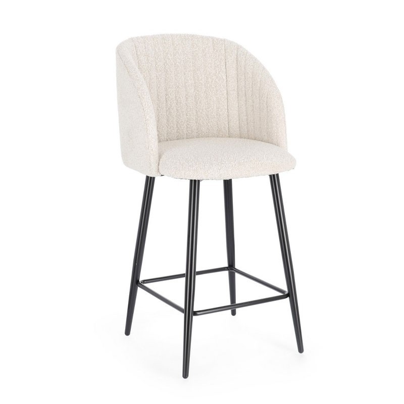 Kitchen Stool with Bouclè Upholstery - Queen | Bizzotto