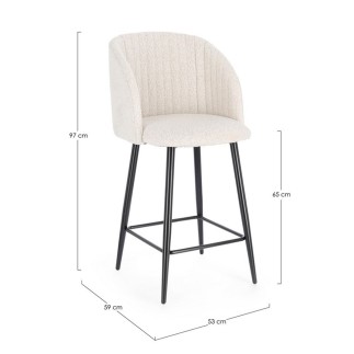 Kitchen Stool with Bouclè Upholstery - Queen | Bizzotto