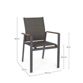 Outdoor Chair with Armrests - Kubik | Bizzotto