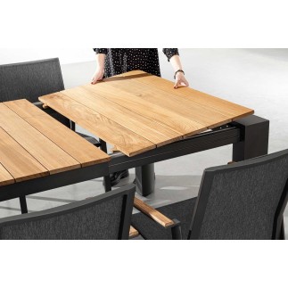 Extendable Table with Teak Top - Cameron | Bizzotto