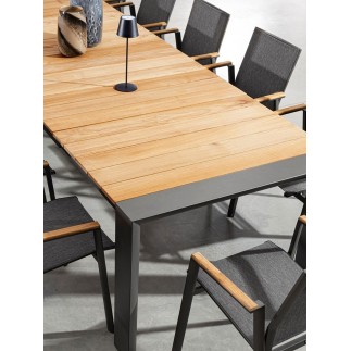 Extendable Table with Teak Top - Cameron | Bizzotto