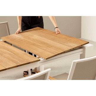 Extendable Table with Teak Top - Cameron | Bizzotto