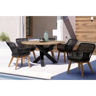 Outdoor Chair with Teak Legs - Madison | Bizzotto