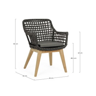 Outdoor Chair with Teak Legs - Madison | Bizzotto