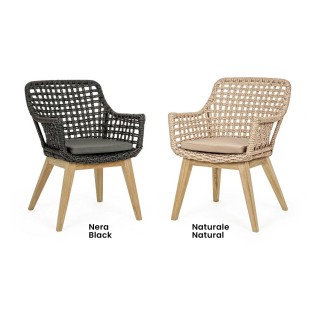 Outdoor Chair with Teak Legs - Madison | Bizzotto