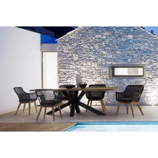 Outdoor Chair with Teak Legs - Madison | Bizzotto