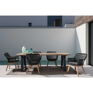 Outdoor Chair with Teak Legs - Madison | Bizzotto