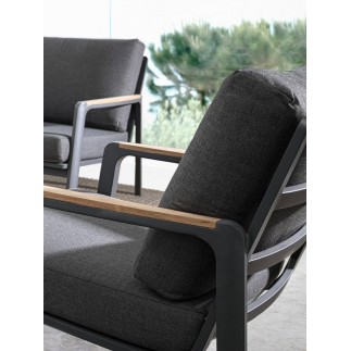 Outdoor Armchair with Wooden Armrests - Jalisco | Bizzotto