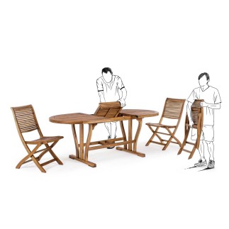 Acacia Wood Folding Chair - Noemi | Bizzotto