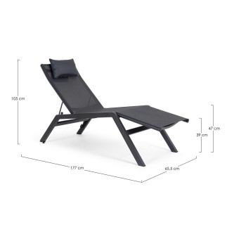 Outdoor Chaise Lounge with Headrest - Krion | Bizzotto