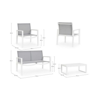 Outdoor Lounge Set in Textilene - Kallen | Bizzotto