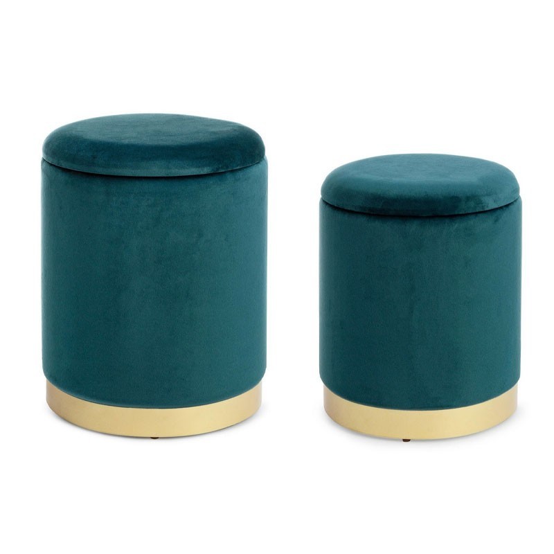 Set 2 Pouf contenitore in velluto - Polina | Bizzotto