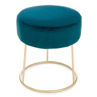 Pouf / Stool in velvet and gold steel - Clarissa | ISArreda