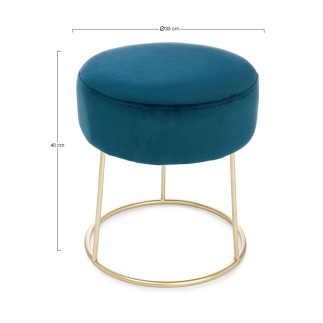 Pouf / Stool in velvet and gold steel - Clarissa | ISArreda