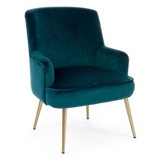 Armchair in velvet and gold steel feet - Cleclia