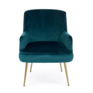 Armchair in velvet and gold steel feet - Clelia | ISArreda