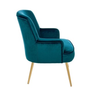 Armchair in velvet and gold steel feet - Clelia | ISArreda