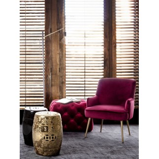 Armchair in velvet and gold steel feet - Clelia | ISArreda