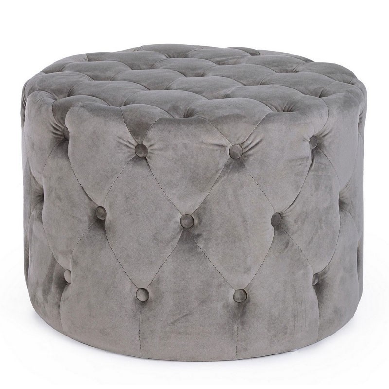 Pouf in velluto verde, grigio, tortora - Paul | ISA Project