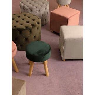 Pouf in velluto verde, grigio, tortora - Paul | ISA Project