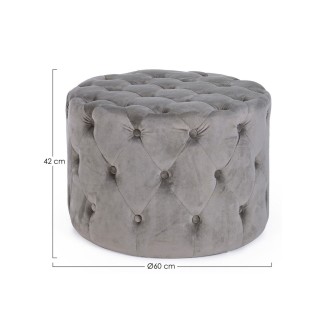 Pouf in velluto verde, grigio, tortora - Paul | ISA Project