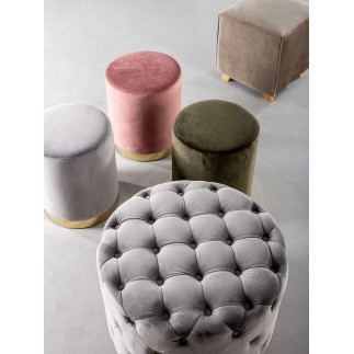 Pouf in velluto verde, grigio, tortora - Paul | ISA Project