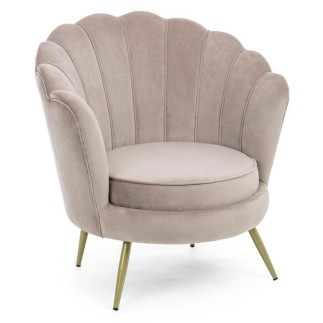 Armchair in velvet and gold steel feet - Giliola | Bizzotto