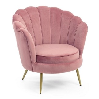 Armchair in velvet and gold steel feet - Giliola