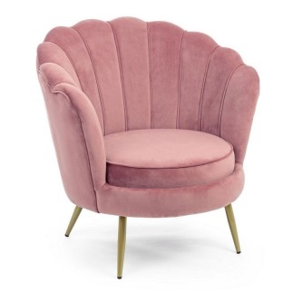 Poltrona velluto Rosa, Grigio, Blu con gambe oro - Shell