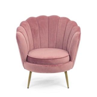 Armchair in velvet and gold steel feet - Shell | ISA Project