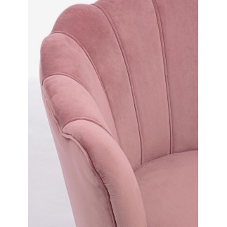 Armchair in velvet and gold steel feet - Giliola | Bizzotto