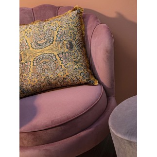 Armchair in velvet and gold steel feet - Shell | ISA Project