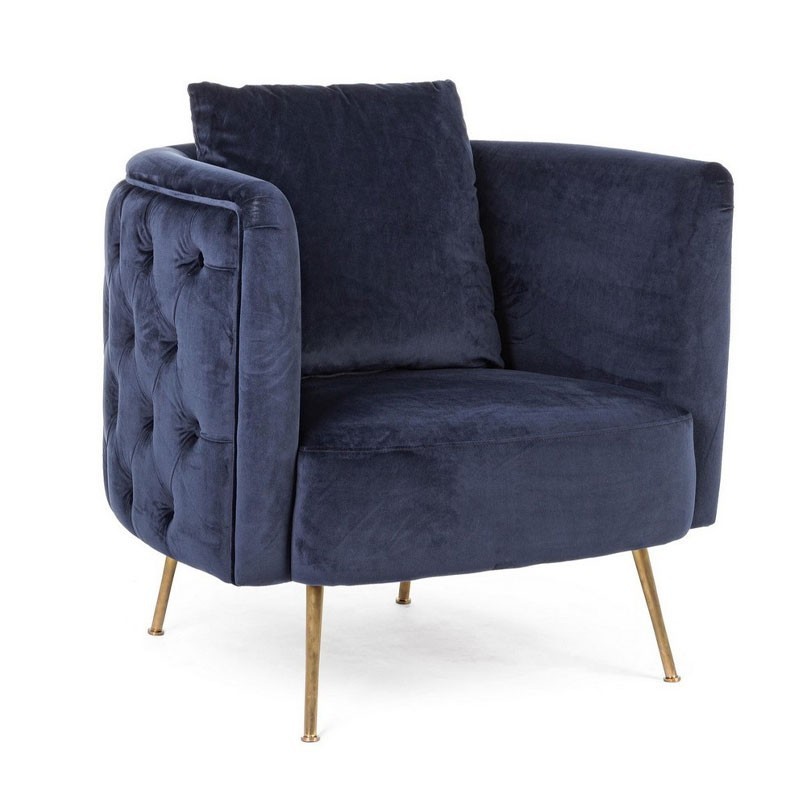 Quilted armchair in velvet - Tenbury -  - ISA Project