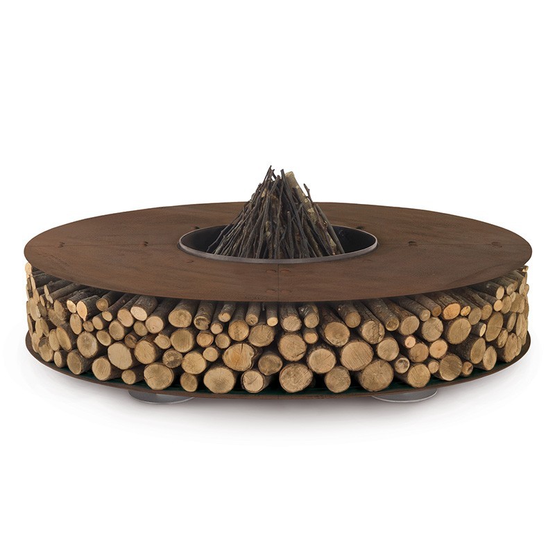 Zero wood-burning outdoor fire pit in steel - Fire pit - ISA Project