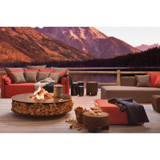 Wood-burning outdoor fire pit in steel - Zero