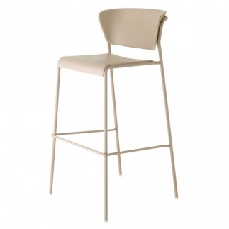 Plastic Stool with Backrest - Lisa