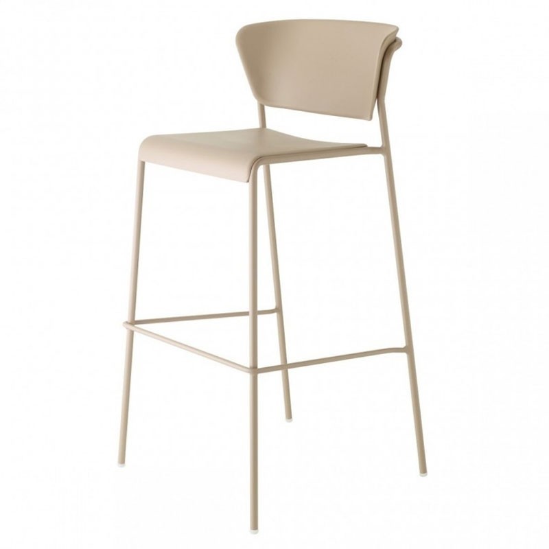 Plastic Stool with Backrest - Lisa | Scab