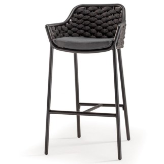 Outdoor High Stool in Rope - Panama | Grattoni