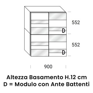 Madia Moderna con Specchio Bronzato - Stripe | Orme Design