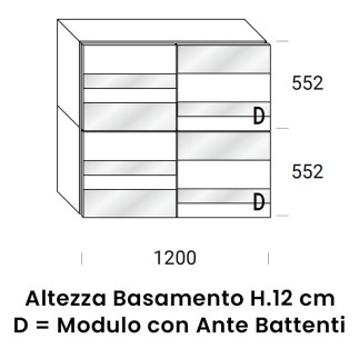 Madia Moderna con Specchio Bronzato - Stripe | Orme Design