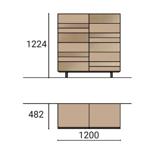 Madia Moderna con Specchio Bronzato - Stripe | Orme Design