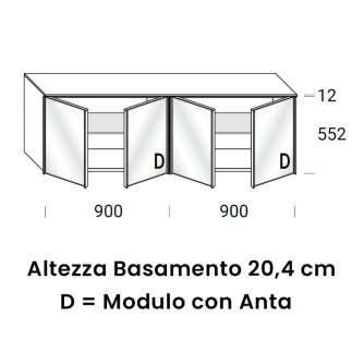 Credenza con Ante in Vetro - Glass | Orme Design