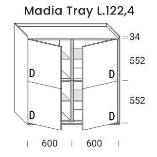 Modern Sideboard with Doors - Tray | Orme Design