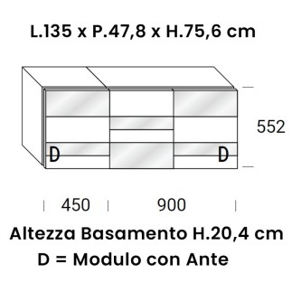 Credenza Orme con Ante in Vetro - Vitro | Orme Design